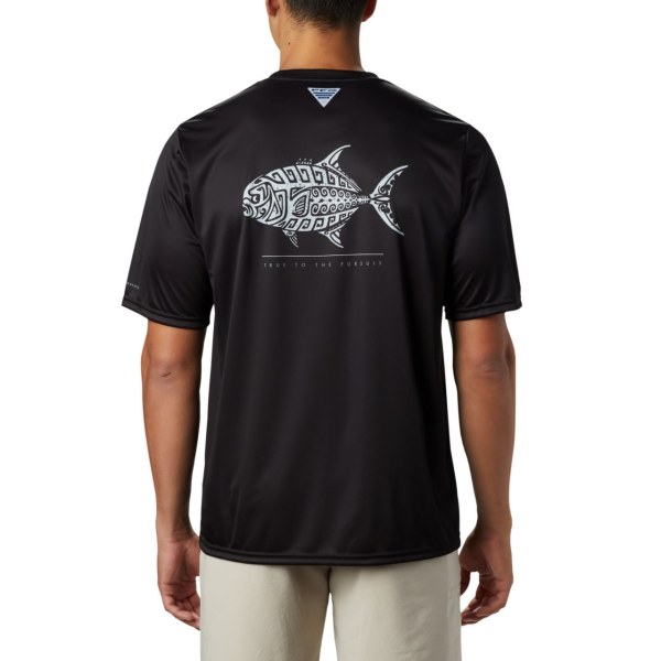 Columbia T-Shirt South Africa PFG Terminal Tackle Tribal Fish Short Sleeve T -Shirt Black Mens
